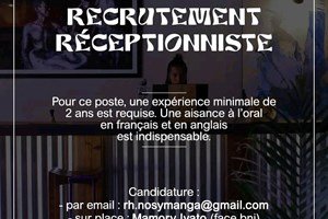 RECRUITEMENT  RECEPTIONNISTE 