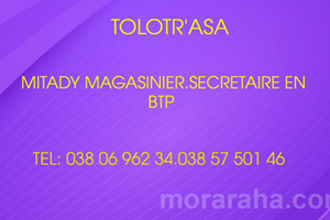 MITADY MAGASINIER/SECRETAIRE EN BTP 
