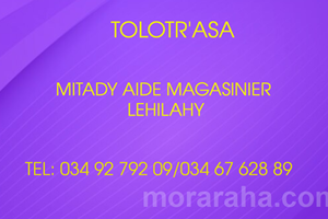MITADY AIDE MAGASINIER TOVOLAHY 