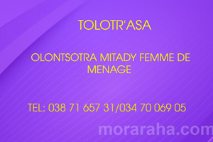 OLONTSOTRA MITADY FEMME DE MENAGE 