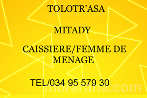 MITADY CAISSIER/FEMME DE MENAGE 