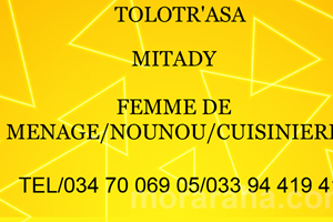 MITADY FEMME DE MENAGE /CUISINIERE/NOUNOU