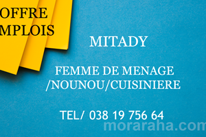 MITADY FEMME DE MENAGE /NOUNOU/CUISSINIER