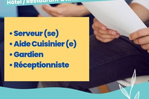 MITADY RECEPTIONNISTE/AIDE CUISINIER/GARDIEN/SERVEUR/SERVEUSE
