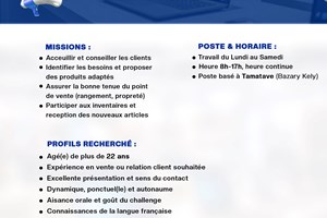 MITADY VENDEURS/VENDEUSES POSTE TAMATAVE
