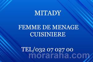 MITADY FEMME DE MENAGE CUISINIERE 