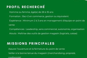 MITADY RESPONSABLE MAGASIN H/F