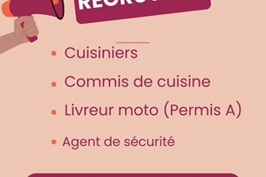 MITADY CUISINIERS.COMMIS DE CUISINE.LIVREUR MOTO.AGENT DE SECURITE