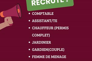MITADY COMPTABLE/ASSISTANT/CHAUFFEUR/GARDIEN/FEMME DE MENAGE
