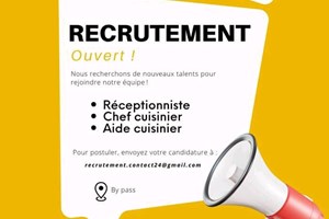 MITADY RECEPTIONNISTE/AIDE CUISINIERE/CHEF CUISINIER/AIDE CUISINIER