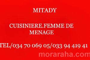 MITADY CUISINIERE.FEMME DE MENAGE 