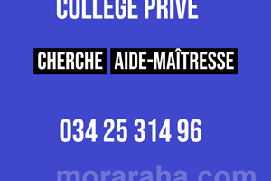 Collège Privé cherche aide-maîtresse