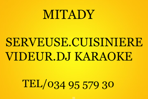 MITADY CUSINIERE/SERVEUSE/VIDEUR/DJ KARAOKE