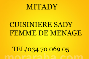 MITADY CUISINIER SADY FEMME DE MENAGE