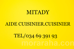 MITADY AIDE CUISINIER/CUISINIER
