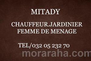 MITADY CHAUFFEUR /JARDINIER/FEMME DE MENAGE 