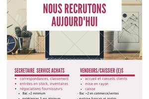 MITADY VENDEUSES/VENDEURS/SECRETAIRES 