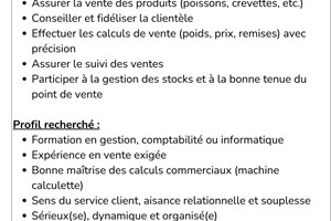 MITADY VENDEUR/VENDEUSE 