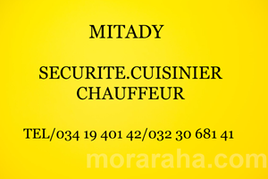 MITADY CUISINIER/CHAUFFEUR/SECURITE