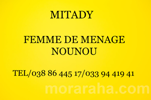 MITADY FEMME DE MENAGE/NOUNOU 