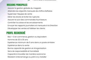 MITADY RESPONSABLE BOUTIQUE 