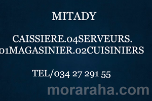 MITADY MAGASINIERS./CAISSIER/04SERVEURS/CUISINIERS